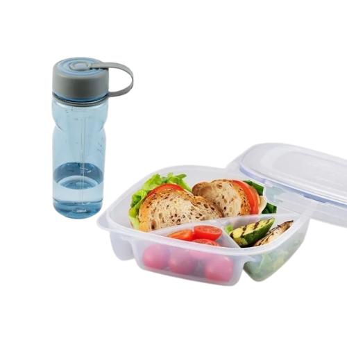 LocknLock set za poneti 3: Posuda za užinu sa pregradom 1.5 L i flaša 650 ml