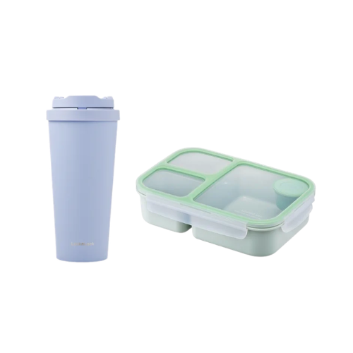 LocknLock set za poneti 4 – kutija sa pregradama 980 ml i One Touch termo čaša 550 ml