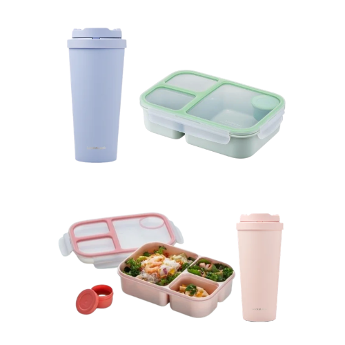 LocknLock set za poneti 4 – kutija sa pregradama 980 ml i One Touch termo čaša 550 ml